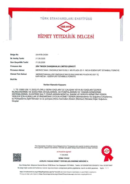 Hizmet yeterlilik belgesi